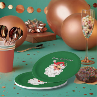 Plato De Papel Jolly Santa Navidades