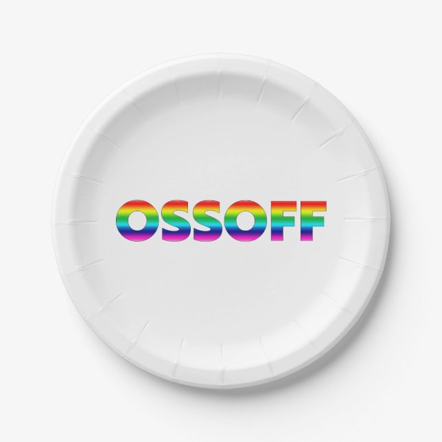 Plato De Papel Jon Ossoff Georgia Escurrimiento del Senado orgull (Anverso)