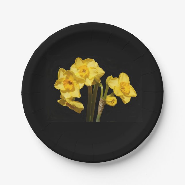 Plato De Papel Jonquil Flowers Paper Plate (Anverso)