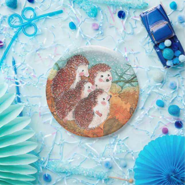 Plato De Papel Jóvenes erizos (Fiesta)