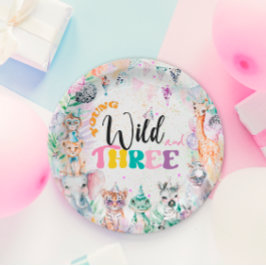 Plato De Papel Jóvenes salvajes y tres Chicas de animales de Safa