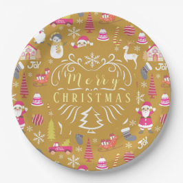 Plato De Papel Joy Navidades Gold