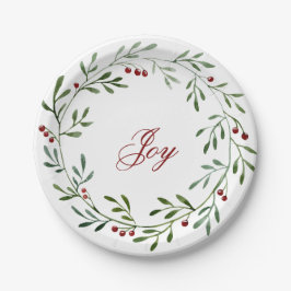 Plato De Papel Joy Navidades Wreath Plate