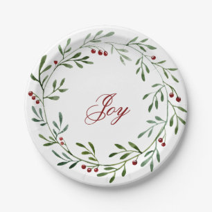 Plato De Papel Joy Navidades Wreath Plate