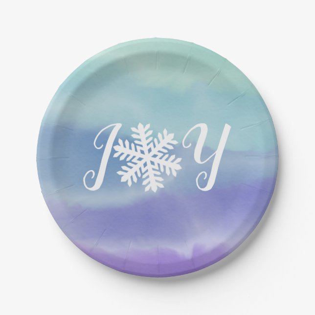 Plato De Papel Joy Snowflake (Anverso)