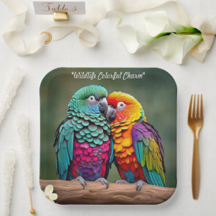Plato De Papel "Joyas de plumas"