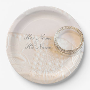 Plato De Papel Joyería de anillo de diamantes boda
