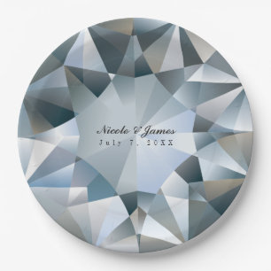 Plato De Papel Joyería Diamond Bling Joyas Elegantes de Fiesta
