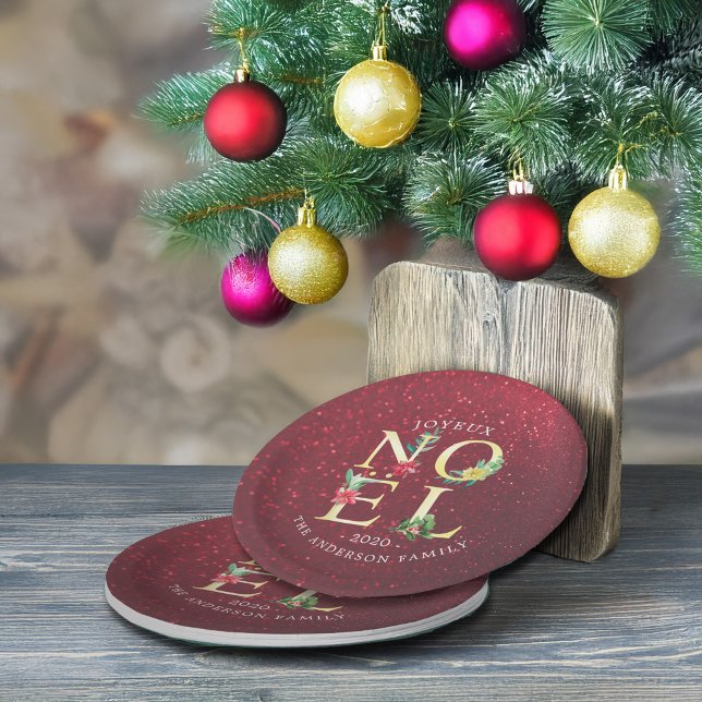 Plato De Papel Joyeux Noel Feliz Navidad Feliz Año Nuevo (Subido por el creador)