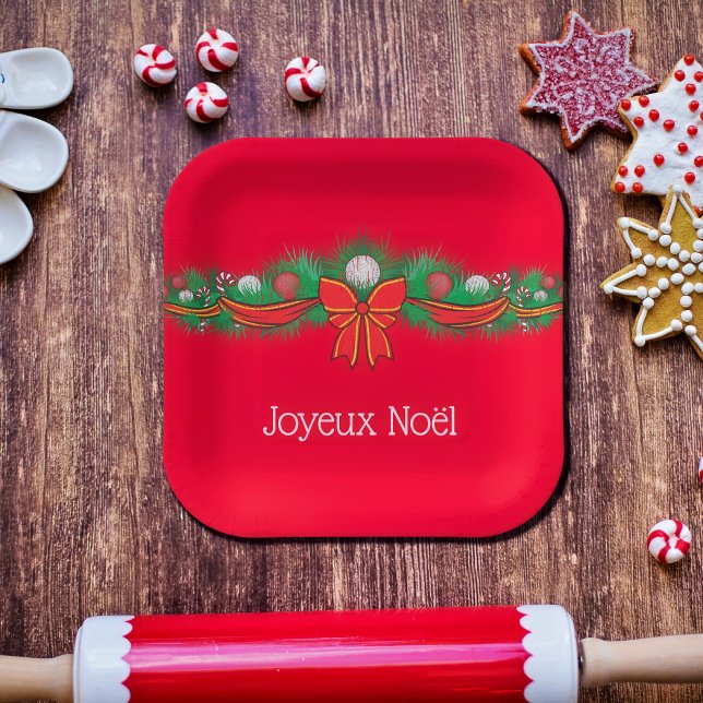 Plato De Papel Joyeux Noël - rojo festivo (Subido por el creador)