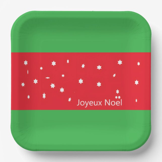 Plato De Papel Joyeux Noes Christmas plates (Anverso)