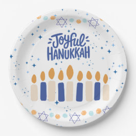 Plato De Papel Joyful Hanukkah