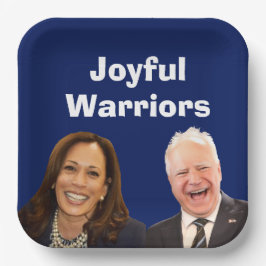 Plato De Papel Joyful Warriors Harris y Walz