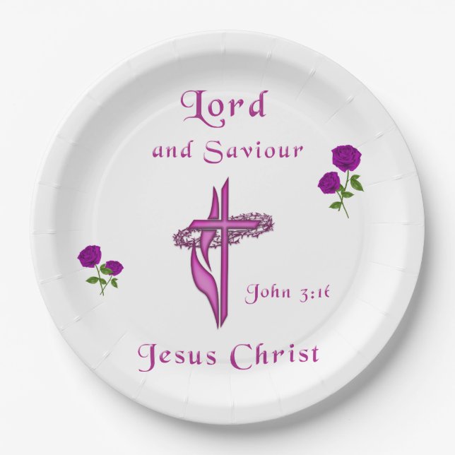 Plato De Papel Juan 3:16 (Anverso)