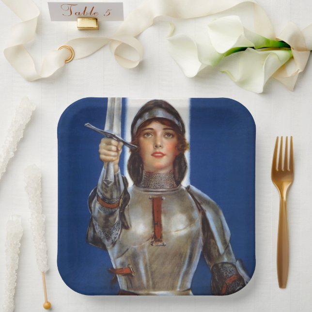 Plato De Papel Juana de Arco: La doncella de Orleans, heroína Kni (Boda)
