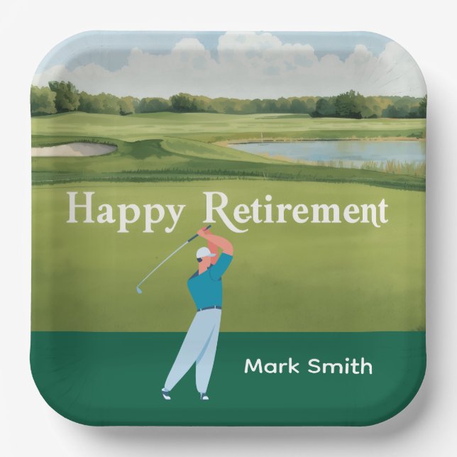 Plato De Papel Jubilación de golf (Anverso)