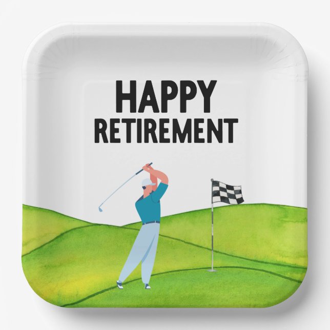 Plato De Papel Jubilación de golf (Anverso)