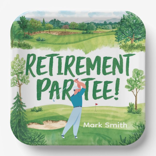 Plato De Papel Jubilación de golf (Anverso)