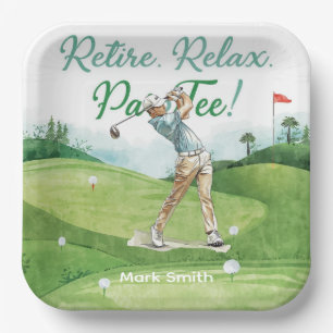 Plato De Papel Jubilación de golf