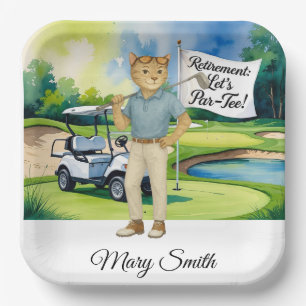 Plato De Papel Jubilación de Golf temática para los amantes del g
