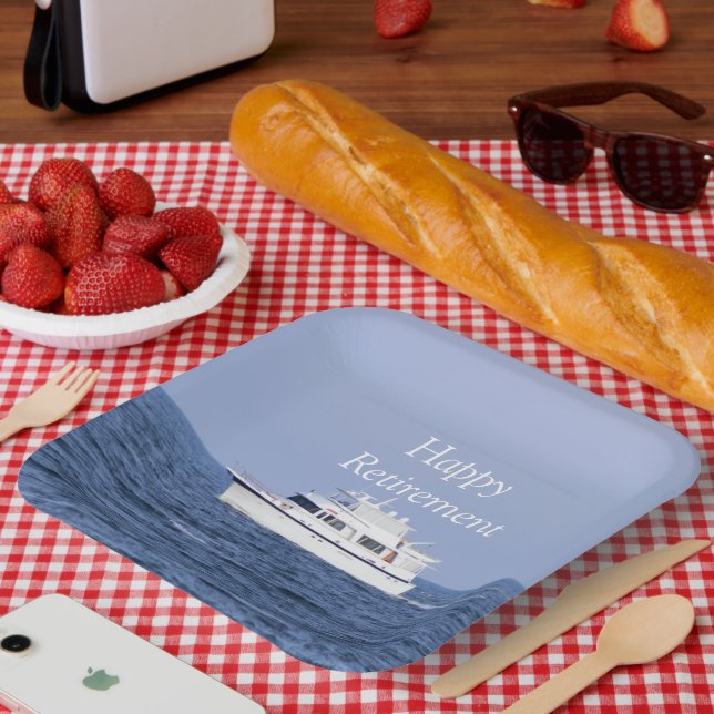 Plato De Papel Jubilación de la foto del barco (Picnic)
