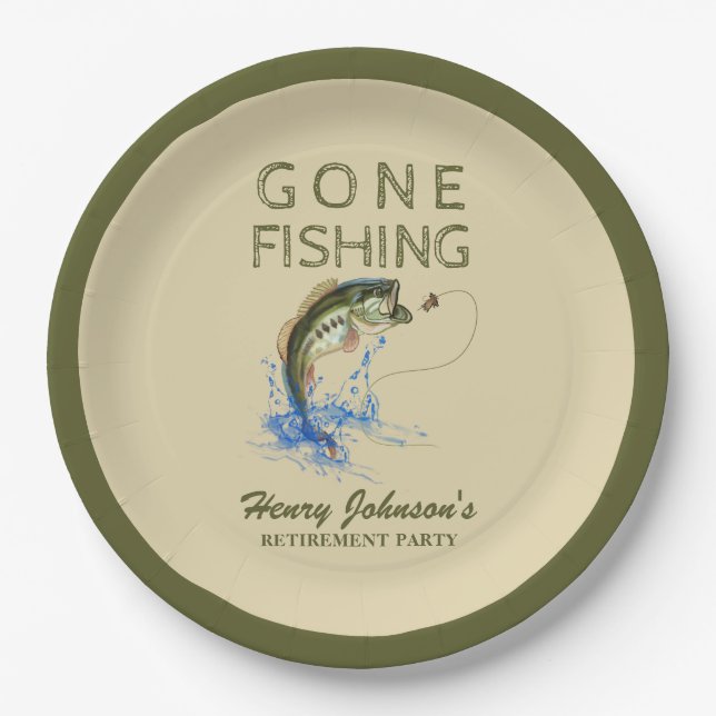 Plato De Papel Jubilación de la pesca de base (Anverso)