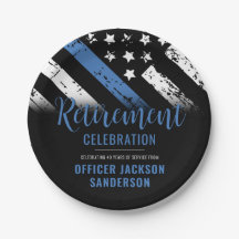 Jubilación de la policía de la línea azul delgada