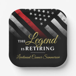 Plato De Papel Jubilación del Departamento de Bomberos