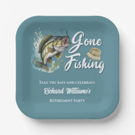 Plato De Papel Jubilación Pescador Jubilado Pescado Jubilado