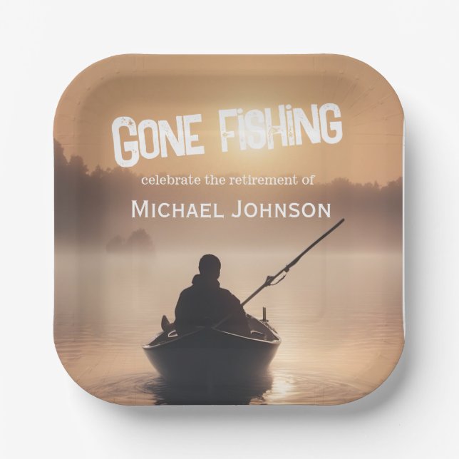 Plato De Papel Jubilación Pesquera Desaparecido Sunrise Retirada  (Anverso)