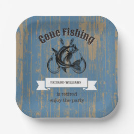 Plato De Papel Jubilación Pesquera Rústica Jubilada