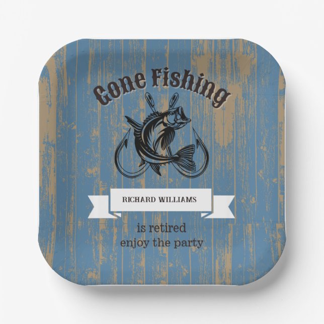 Plato De Papel Jubilación Pesquera Rústica Jubilada (Anverso)