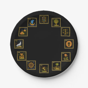 Plato De Papel Judaica 12 tribus de placa de Israel
