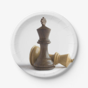 Plato De Papel Juego de ajedrez encima