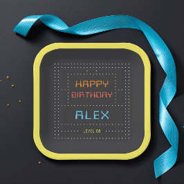 Plato De Papel Juego de Arcade Retro Niños Fiesta de cumpleaños