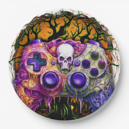 Plato De Papel Juego de Halloween, detestable controlador, Fiesta