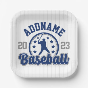 Plato De Papel Juego de jugador de equipo de béisbol con nombre p