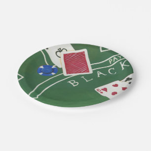 Plato De Papel Juego de la veintiuna con los microprocesadores de
