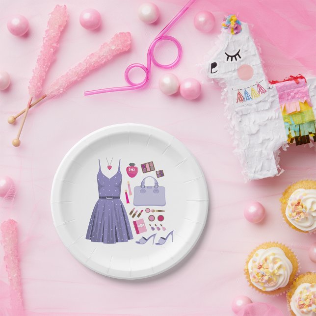 Plato De Papel Juego de moda púrpura (Subido por el creador)