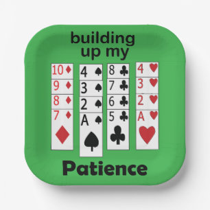 Plato De Papel Juego de Solitario Construyendo Mi Paciencia Fiest