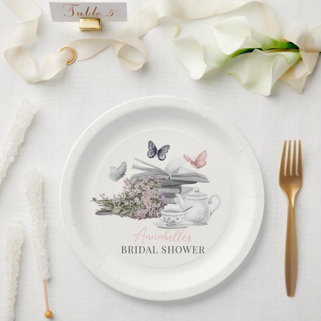 Plato De Papel Juego de té Nuevo Capítulo Rosa Regalo de Despedid (Boda)