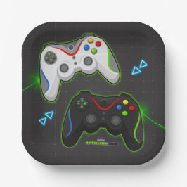 Plato De Papel Juego de video Nacimiento Gamer Boy