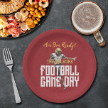 Plato De Papel Juego en jugador de fútbol en rojo<br><div class="desc">Los jugadores de fiesta personalizados del día del fútbol planean un papel . A los superfans les encantará presentar a un futbolista de fondo rojo. Perfecto para el gran juego,  ya sea la escuela secundaria,  la universidad o los profesionales. COINCIDIENDO elementos de nuestra colección.</div>
