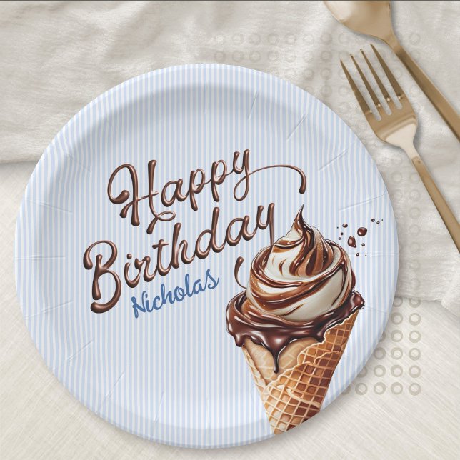 Plato De Papel Jueves de Hielo Cream Scoop Boys (Subido por el creador)