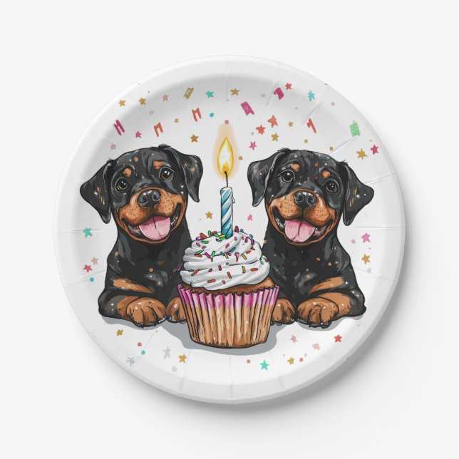 Plato De Papel Jueves Rottweiler (Anverso)
