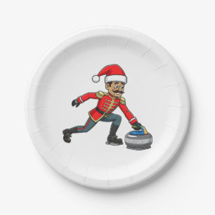 Plato De Papel Jugador de Curling Cascanueces Deportes de Inviern