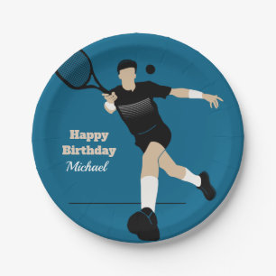 Plato De Papel Jugador de fiesta de cumpleaños y niños de tenis n