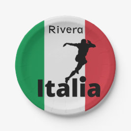 Plato De Papel Jugador de fútbol, personalizable italiano