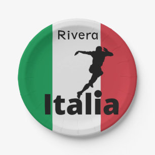 Plato De Papel Jugador de fútbol, personalizable italiano
