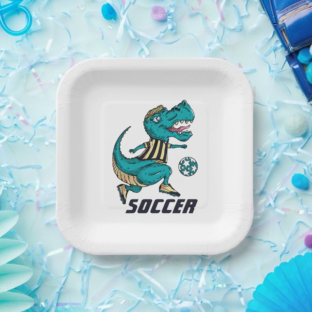Plato De Papel Jugador de fútbol T-Rex (Subido por el creador)